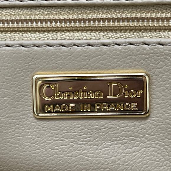 Vintage Christian Dior Green Leather Satchel Bag Gold CD Logo Made In France - Picture 2 of 15